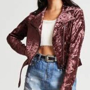 Crushed Velvet Moto Jacket